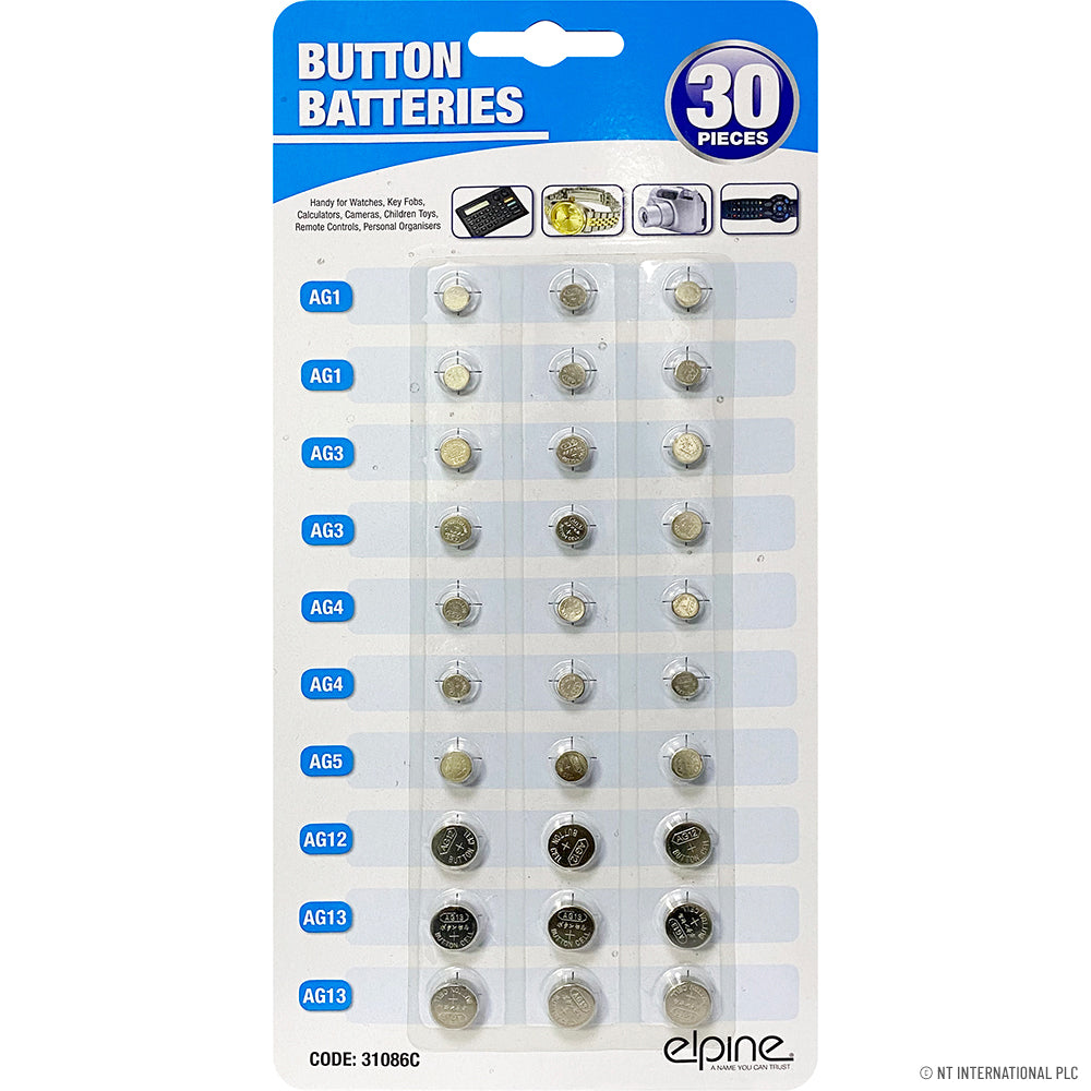 Alimentez vos appareils avec ce lot de 30 piles bouton 1,5V – Pratiquement emballées sur carte
