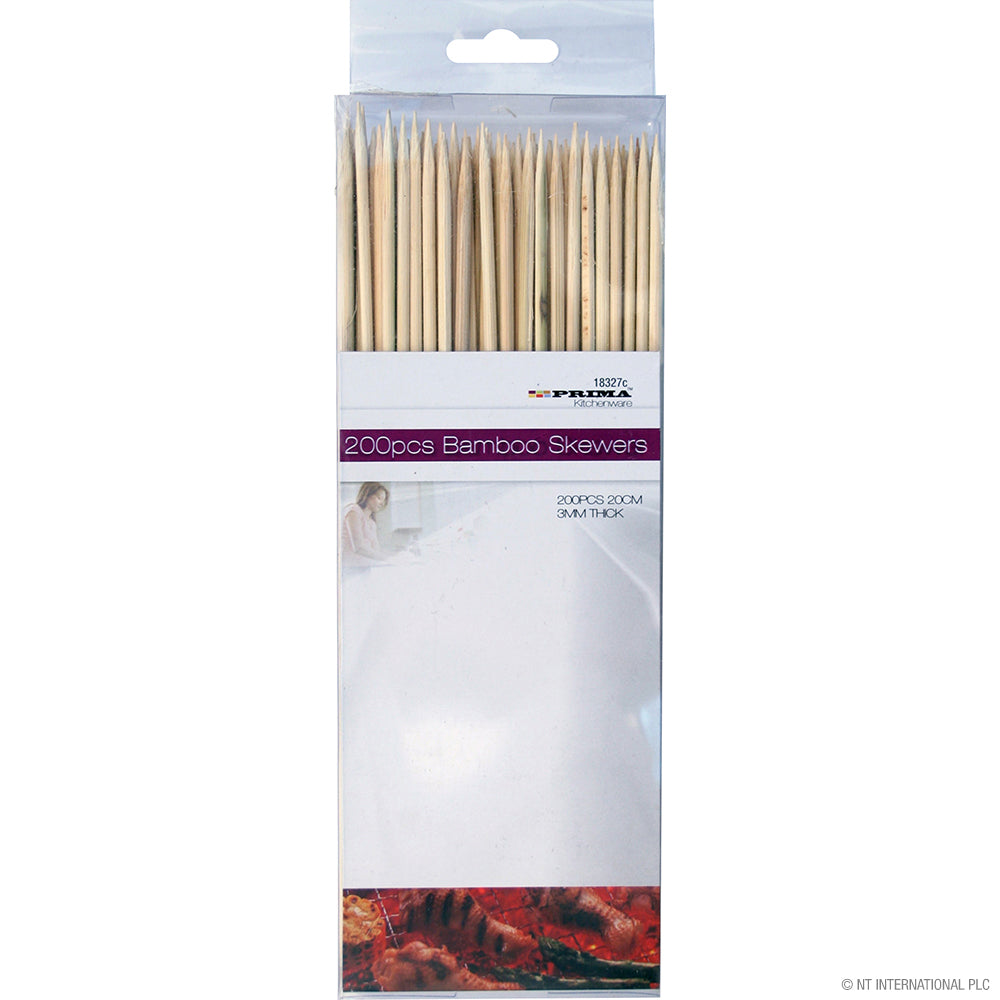 Brochettes en bambou 20cm Bâtons en bambou 4mm - 200 pièces