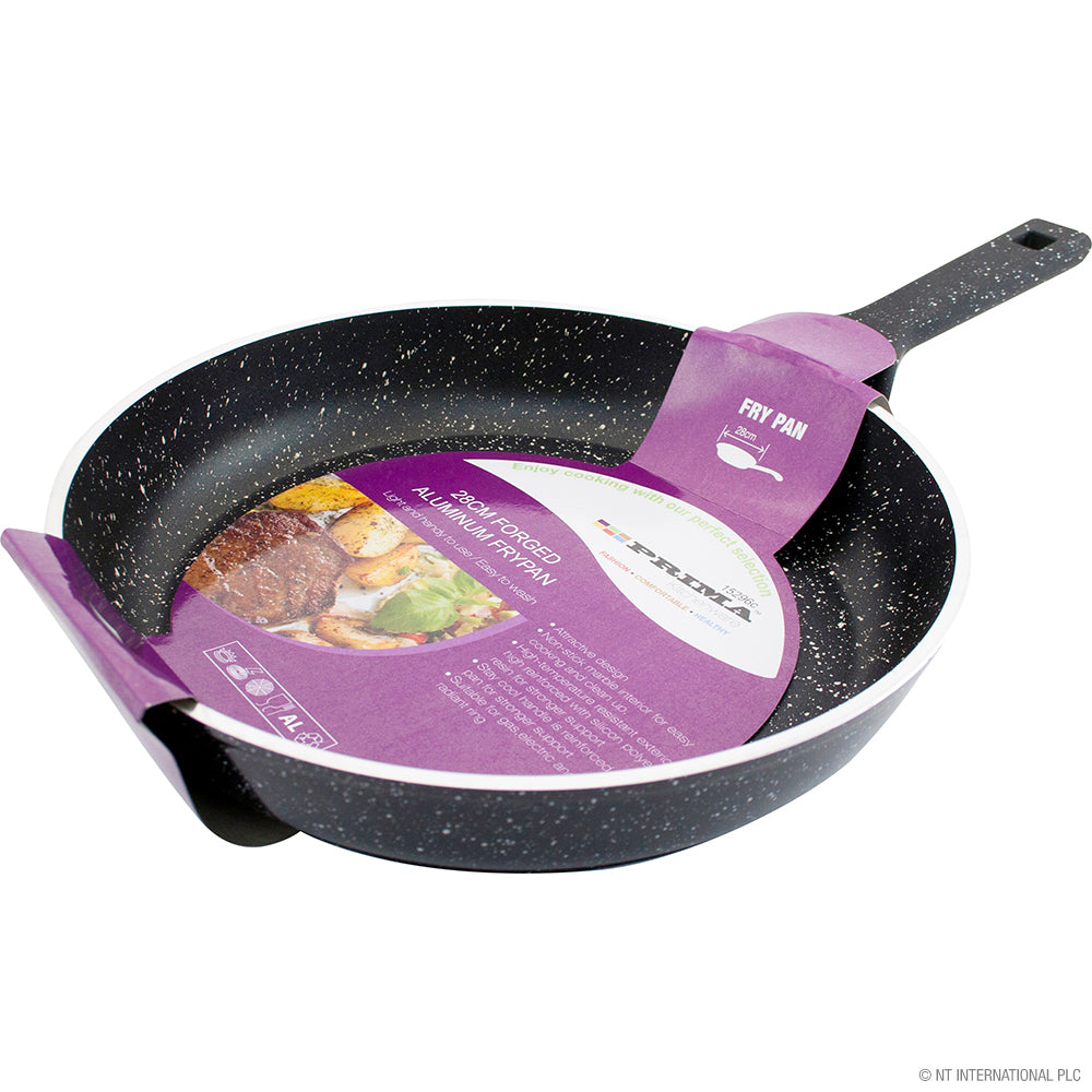 Poêle à frire forgée de 28 cm, noir élégant, fond à induction - L'ustensile de cuisson indispensable et de haute qualité pour toutes les cuisines