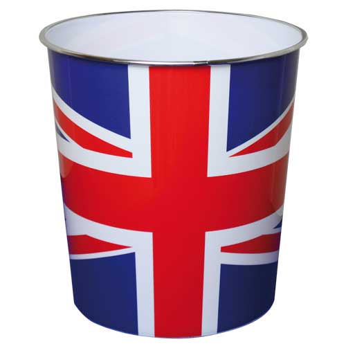 Corbeille en plastique Union Jack - Rouge/Blanc/Bleu.