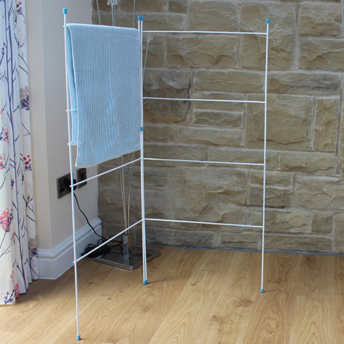 Séchoir à linge mural pliable 2 volets - 4m Blanc | Solution pratique pour sécher le linge.