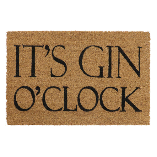 Latex Coir Welcome Mat: Gin O'Clock 40x60cm - Stylish Entryway Decor.