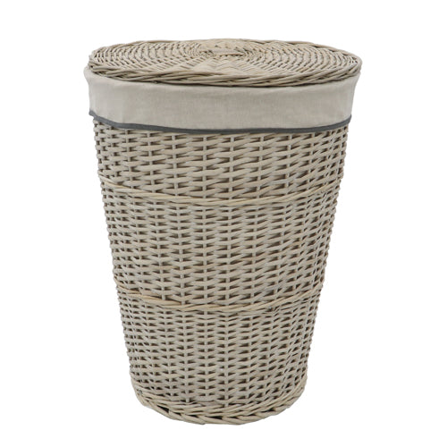 Sublimez votre intérieur avec le Panier à Linge Rond en Saule Arianna - Finition Antique.