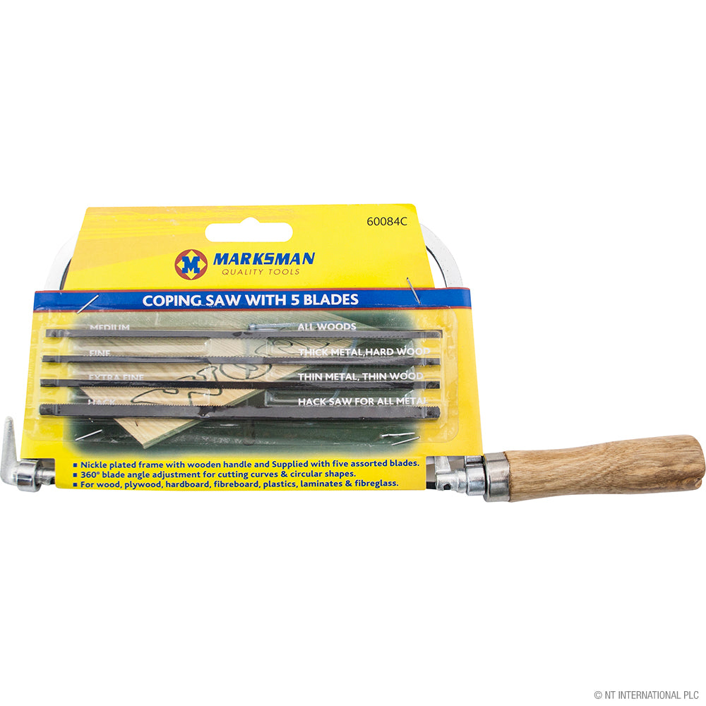 Scie à chantourner 6,5"/16cm avec 5 lames pour le travail du bois de précision