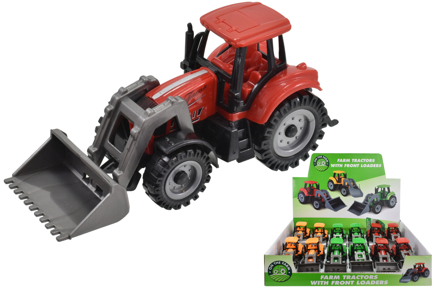 Tracteurs en plastique haut de gamme avec chargeurs frontaux : Parfaits pour les boîtes de présentation