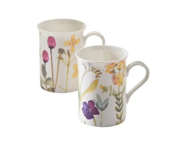 Bloom Assorted Fine China Mugs 30cl: Elegant Designs for Your Morning Brew.