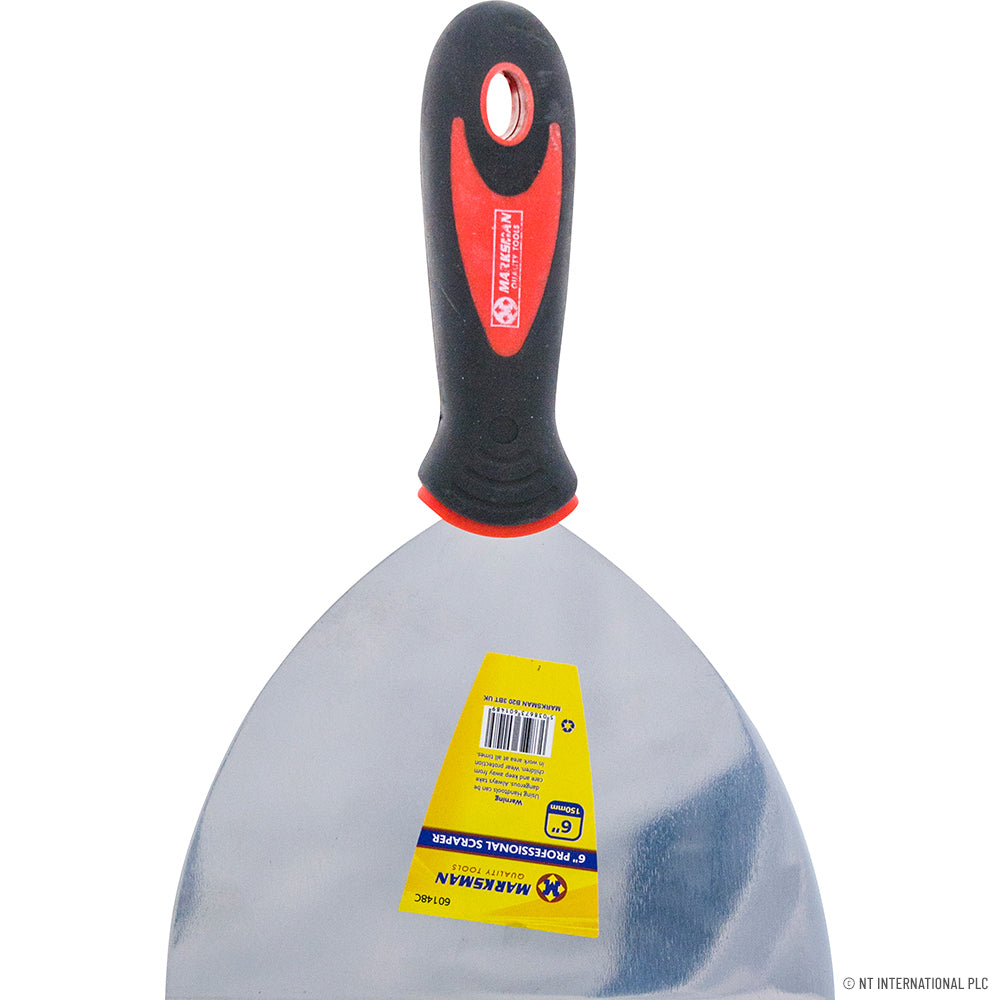 Racloir professionnel de 6 pouces de qualité supérieure rouge/noir - Idéal pour un raclage de précision