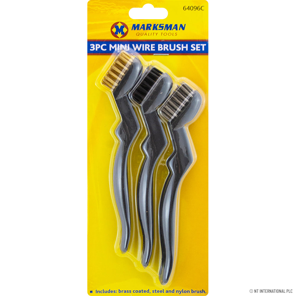Mini brosses métalliques – lot de 3 brosses de 18 cm pour le nettoyage de précision et les travaux de détail