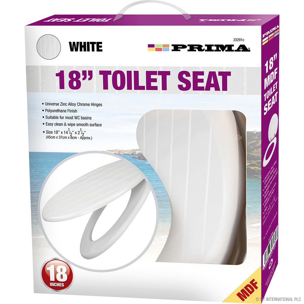 Améliorez votre salle de bain avec un abattant de toilettes en MDF blanc rainuré de 45 cm (18").