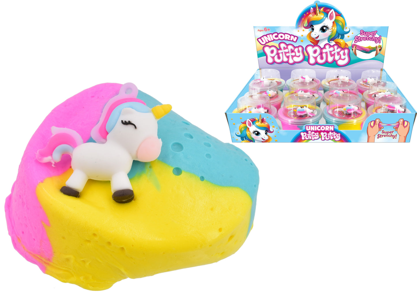 Pâte magique licorne gonflée – Boîte de présentation éclatante