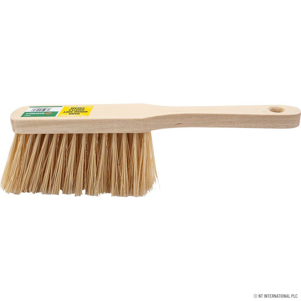 Brosse à main à poils doux de qualité supérieure en crème | Outil de nettoyage doux pour la maison.