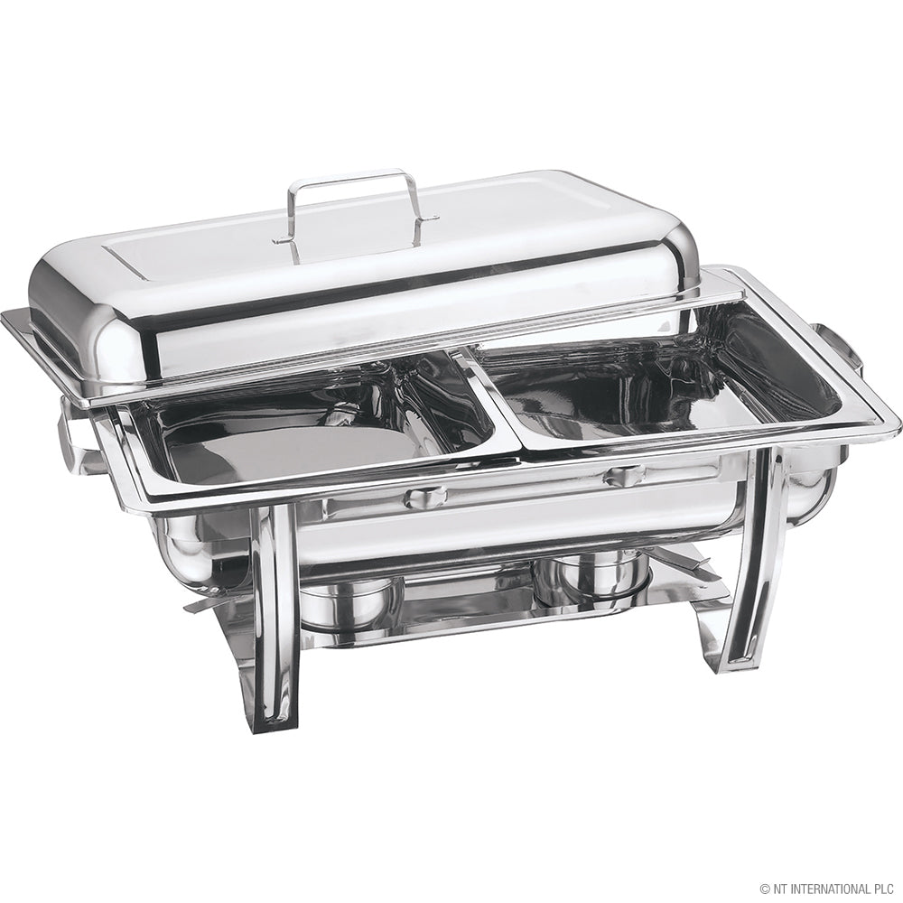 Plat de frottement double en acier inoxydable de 8,5 L pour traiteur élégant
