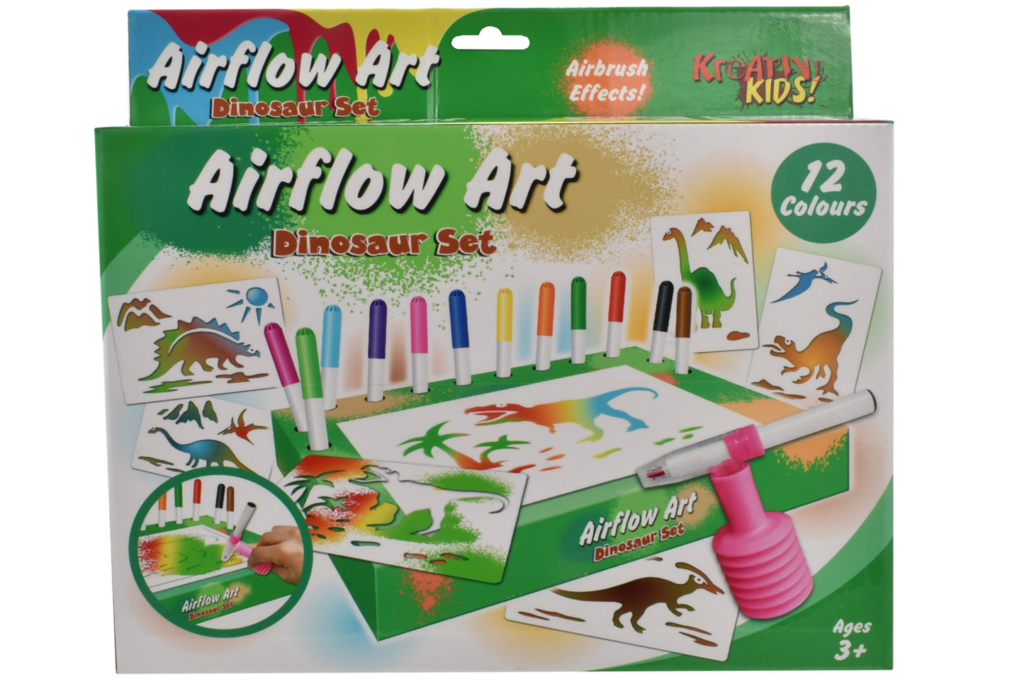 Jeu de stylos à air pour dinosaures : plaisir de coloriage créatif