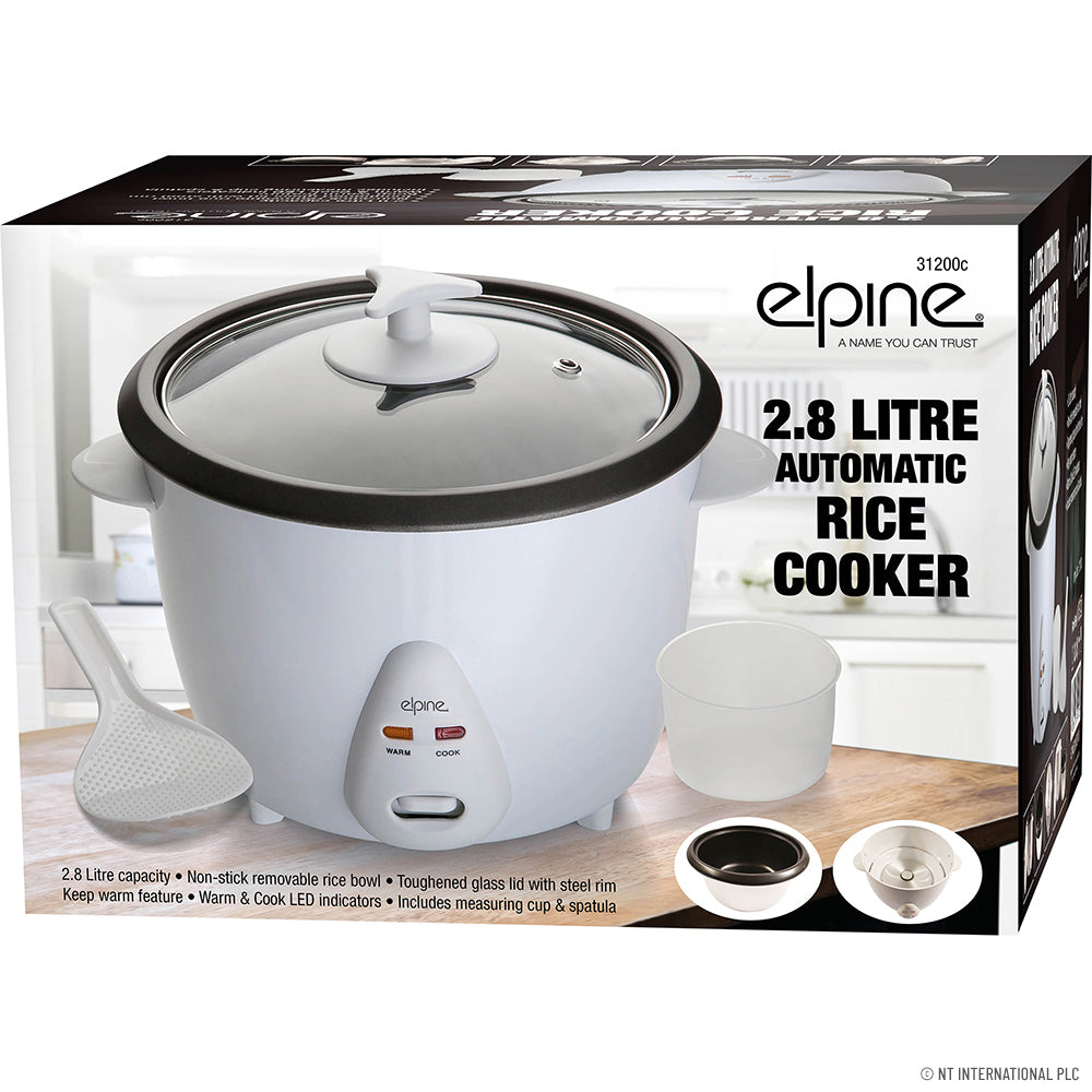Cuiseur à riz efficace 2,8 L 1000 W - Cuit un riz blanc parfait à chaque fois.