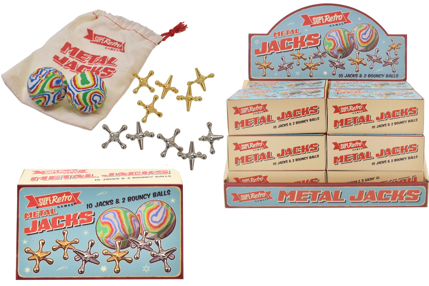 Classic Metal Jacks Game Set Nostalgic Childhood Toy