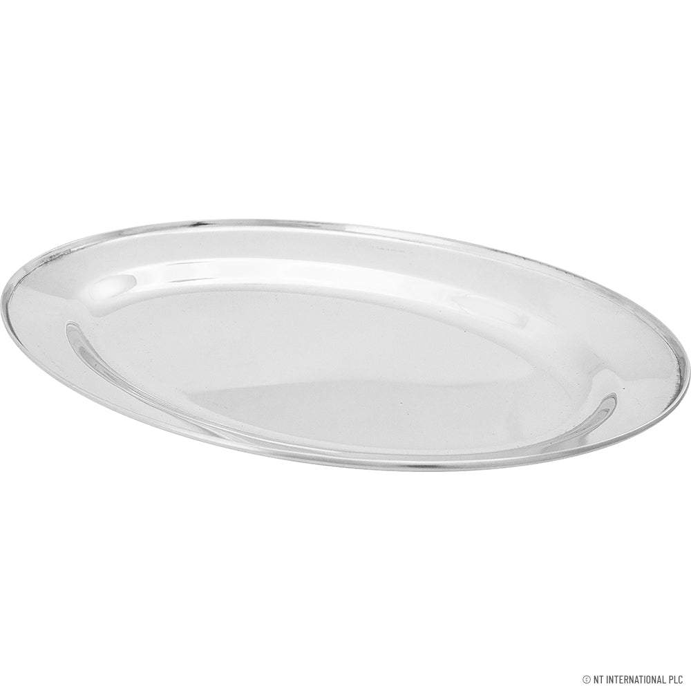 Plat ovale en acier inoxydable de 35 cm
