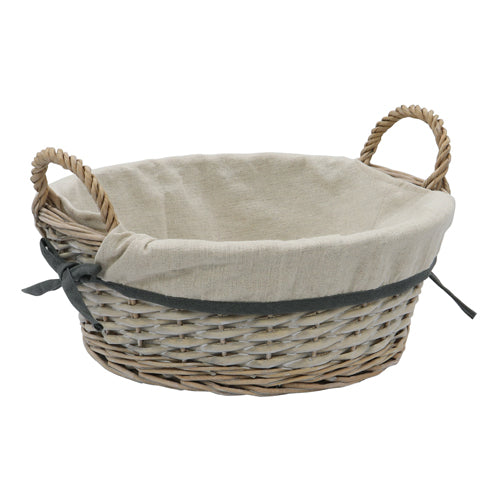 Panier de courses rectangulaire en saule Arianna - Lavage antique | Solution de rangement élégante.