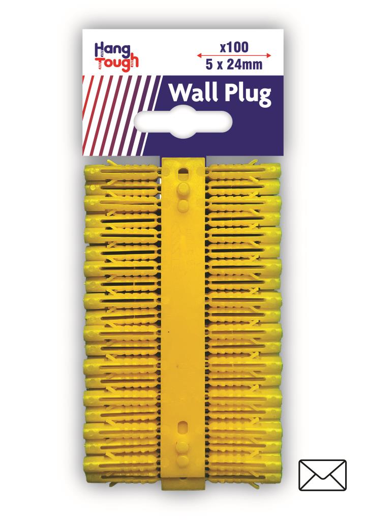 Chevilles murales jaunes 5 mm x 24 mm