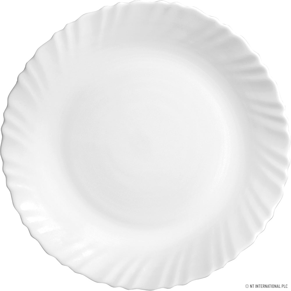 Élevez Votre Expérience Culinaire avec l'Assiette Plate Classique (25 cm) d'un Blanc Uni Élégant.