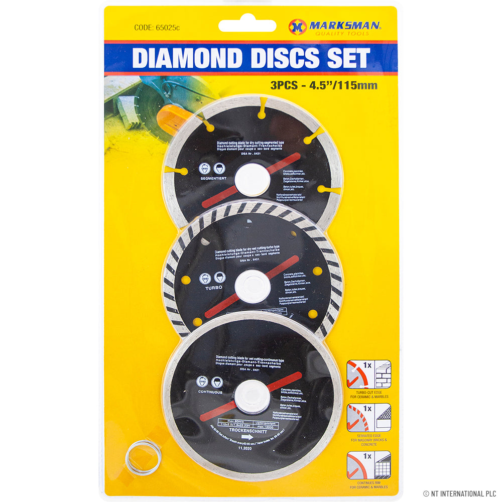 Des coupes précises à chaque fois ! Lot de 3 disques diamantés 115 mm – Noirs pour des performances supérieures
