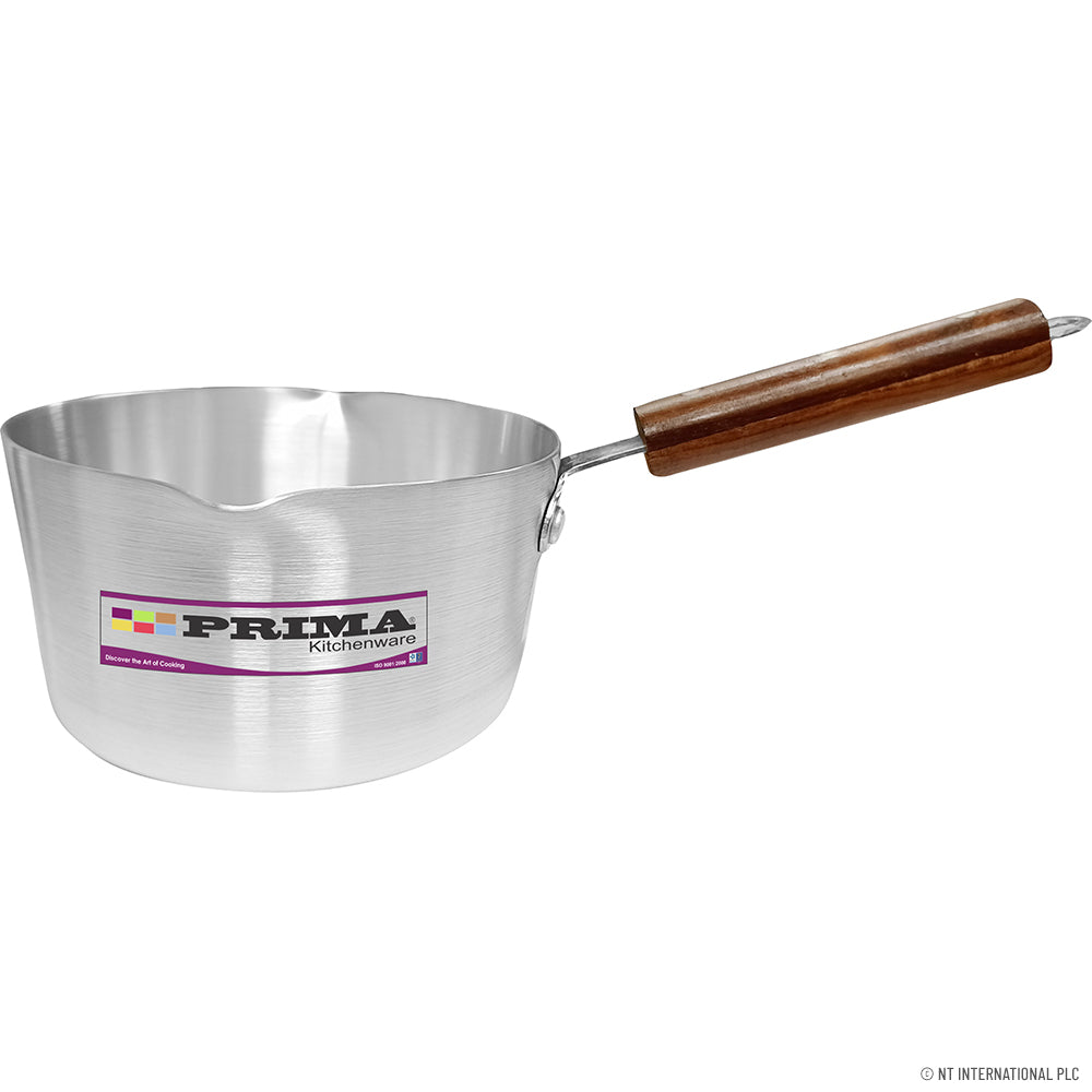 Casserole à lait premium de 18 cm avec manche en bois - Idéale pour les portions individuelles