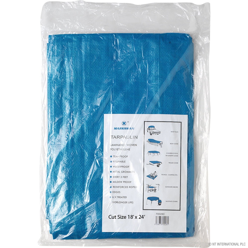 Bâches bleues résistantes 24' x 18' - Couverture polyvalente et imperméable pour la protection extérieure