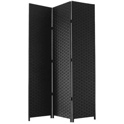 Discover Versatile Style with our Black Folding Woven P.aper Screen