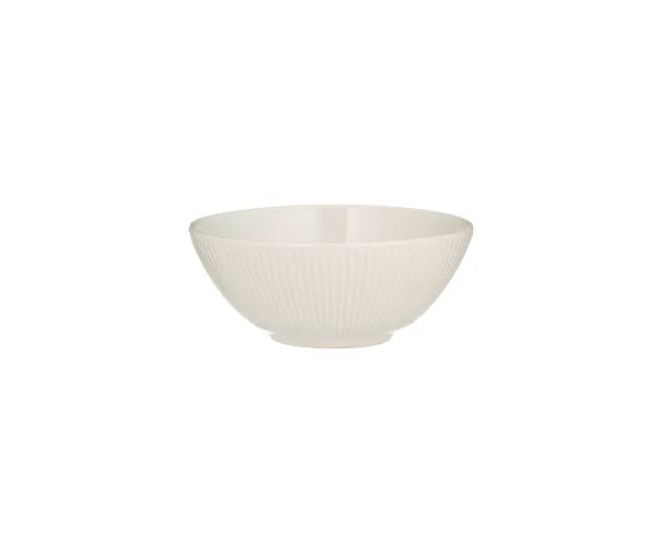 Bol à céréales linéaire moderne blanc - Ustensiles de cuisine élégants.