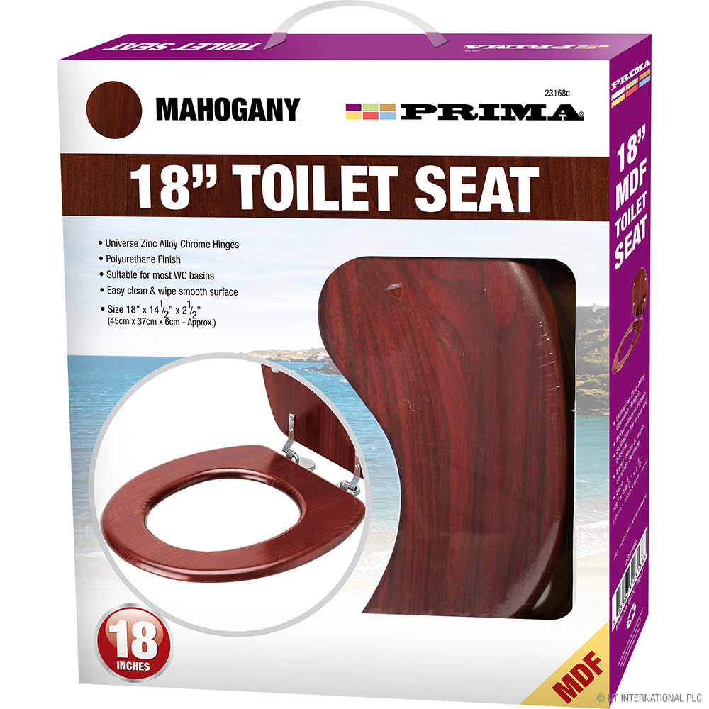 Abattant WC Luxe en MDF Acajou Premium 45cm (18") - Accessoire de Salle de Bain.