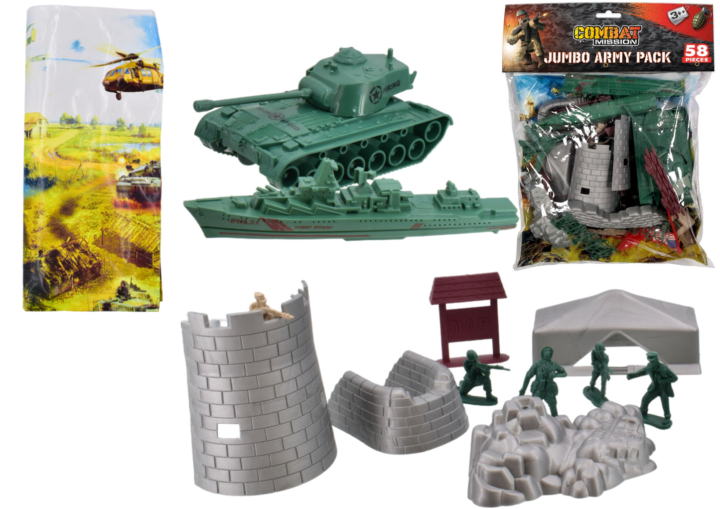 Organisez-vous avec le Pack Jumbo Army - 58 pièces en sac PVC et cartonnette d'en-tête | Solution de rangement pratique