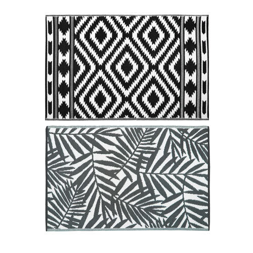 Jvl Lightweight Reversible Plastic Woven Outdoor Rug, 133X190Cm, Assorted