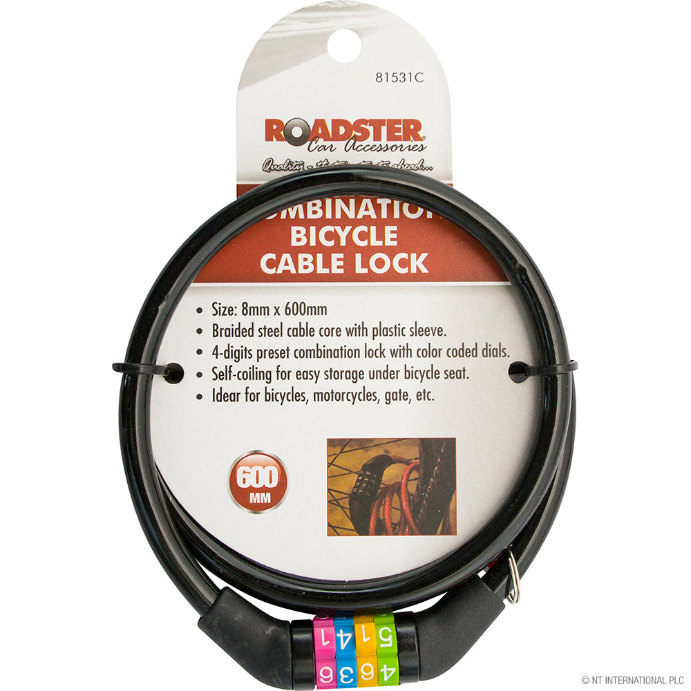 Antivol câble à combinaison pour vélo - Sécurisez votre vélo 8 x 600 mm