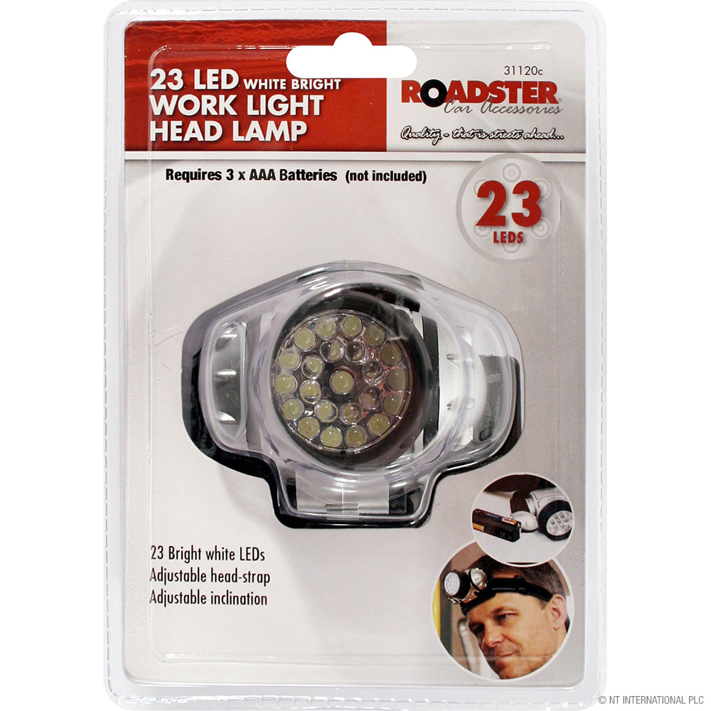 Travaillez avec votre puissante lampe frontale de travail 23 LED.