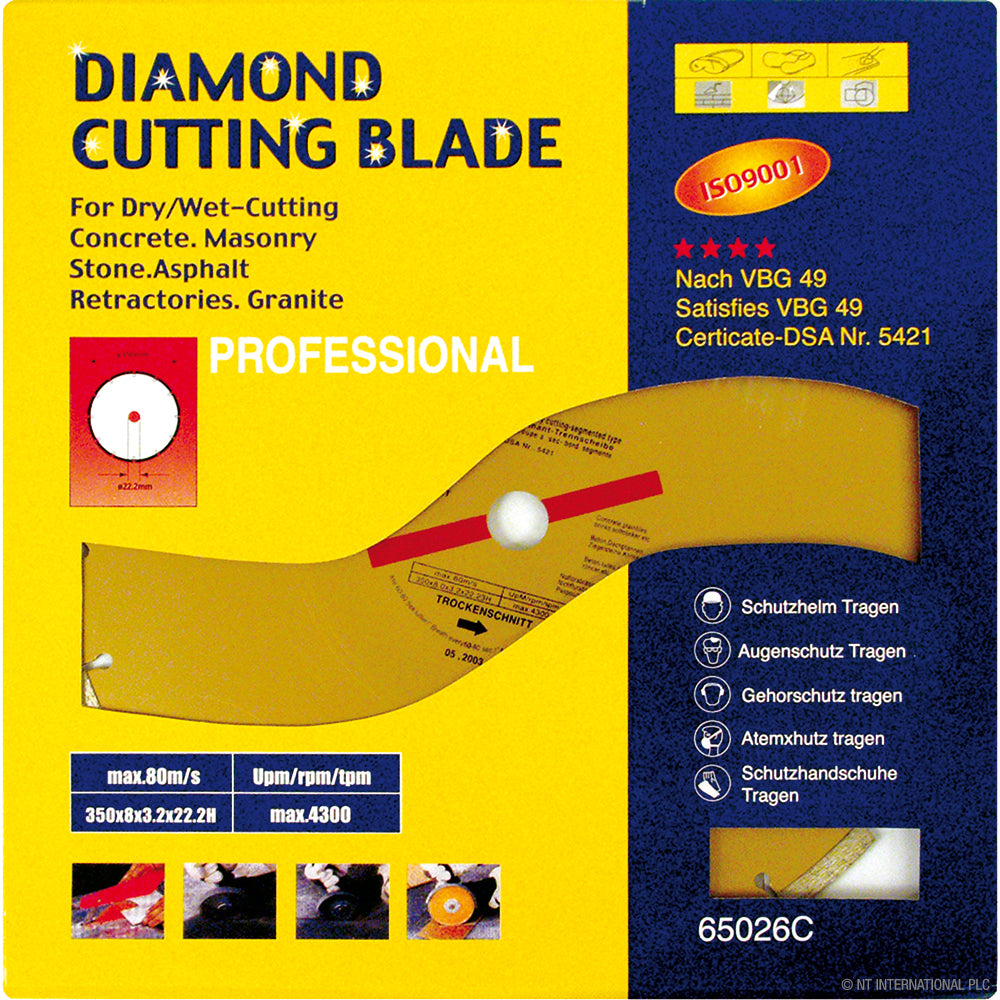Lames de scie diamantées premium 14"/350mm - Outils haute performance Or pour une coupe de précision