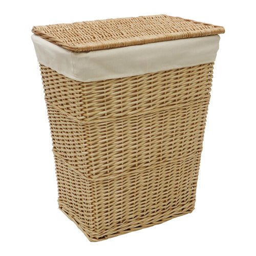 Panier à linge rectangulaire en saule Acacia - Miel : Solution de rangement élégante.