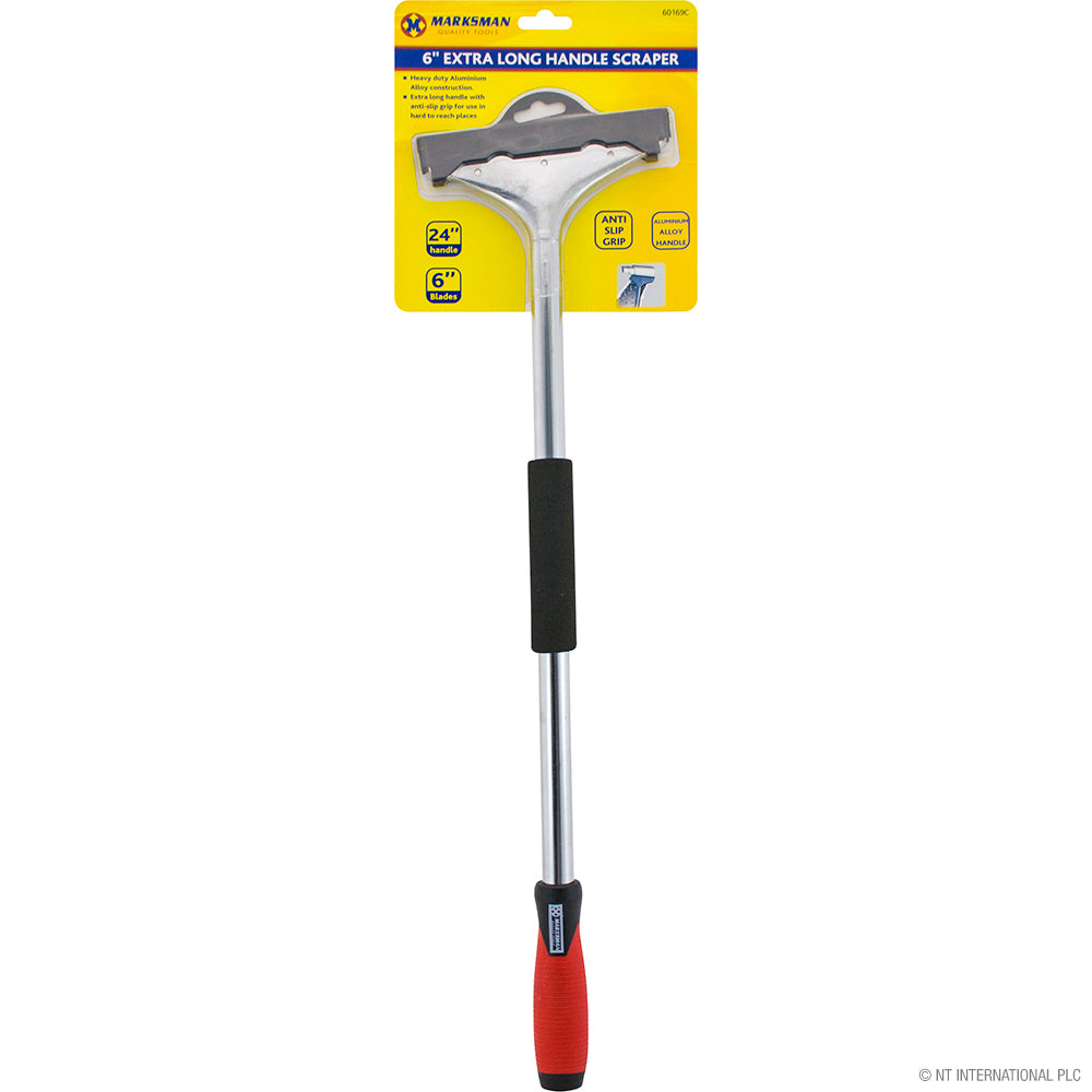 Grattoir professionnel haute résistance de 15 cm avec manche de 60 cm – Outil de décapage de peinture et d'adhésif de qualité professionnelle