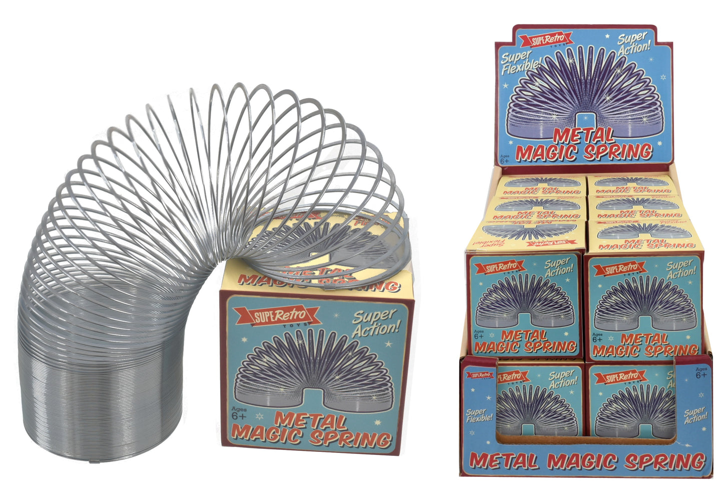 Ressort Magique en Métal : Collection Vibrante en Boîte Couleur et Boîte Présentoir
