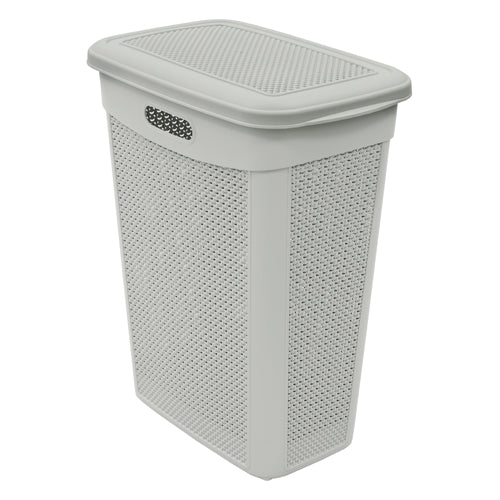 Panier à Linge Mince Droplette 43L - Gris Glacé : Solution Élégante et Peu Encombrante.