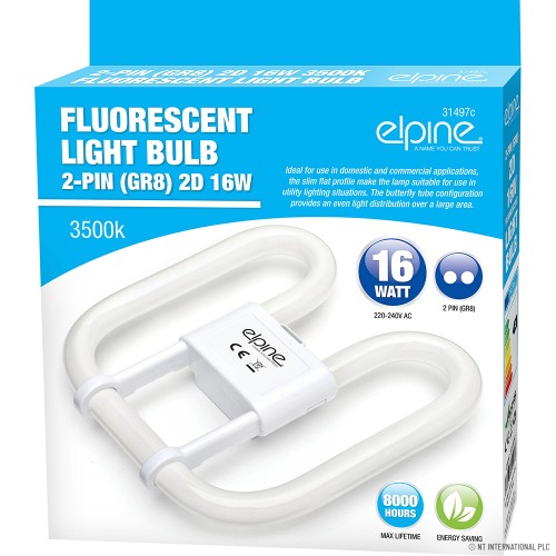 Tube/Ampoule Fluorescente 2D - 2 Broches - 16W | Éclairez Chaque Coin.