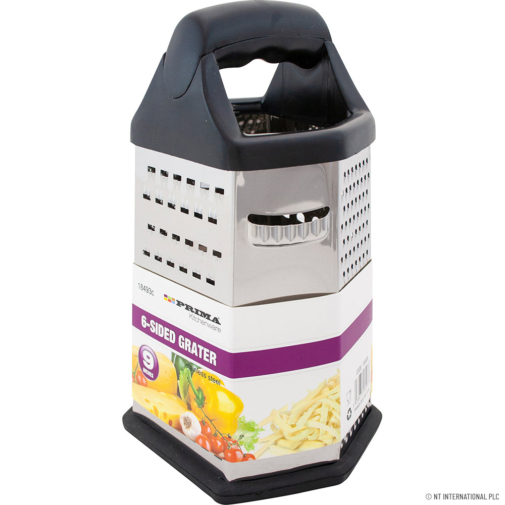 Râpe sans effort : Râpe à 6 faces en acier inoxydable de 23 cm pour des délices culinaires de précision.