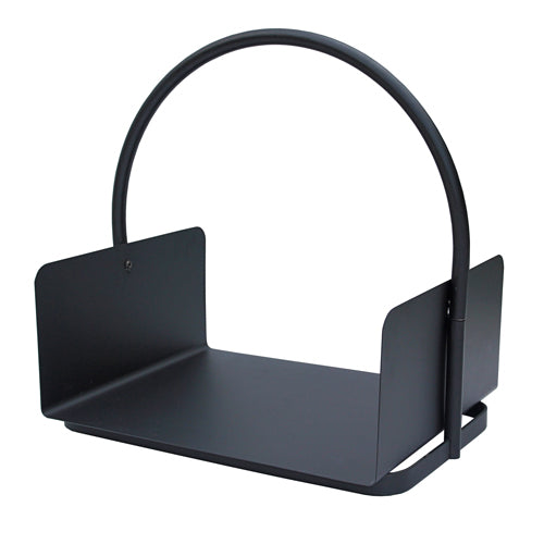 Conway Black Log Holder - Sleek and Sturdy Black Firewood Storage.
