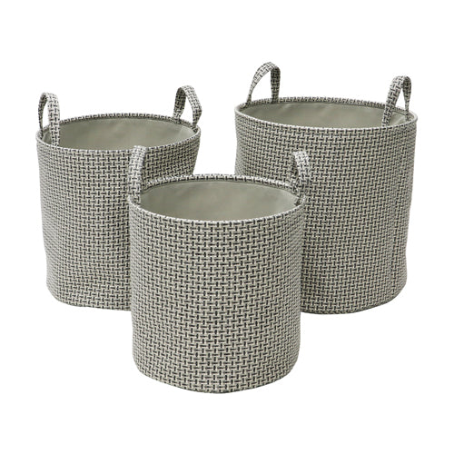 Organisez avec style : ensemble de 3 paniers de rangement ronds en tissu Silva.