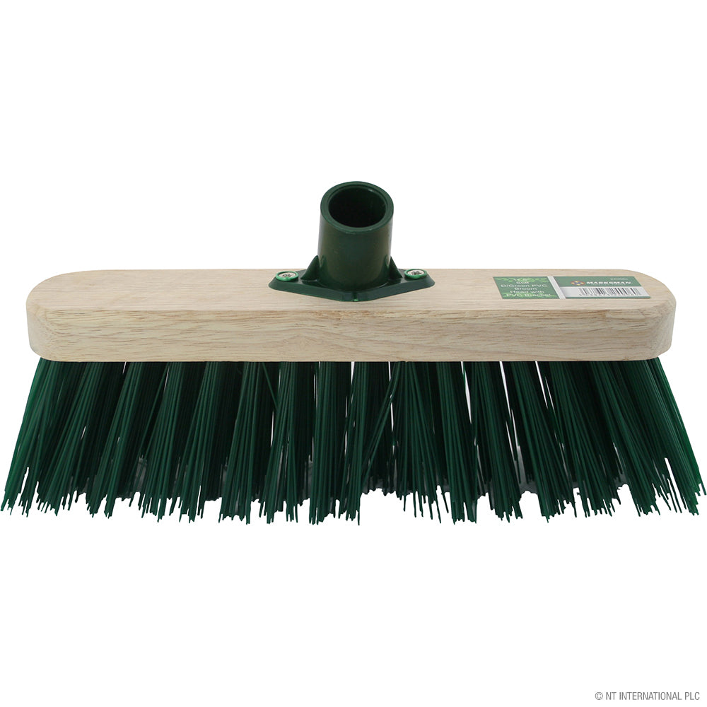 Tête de brosse de balai rigide en PVC vert durable de 30 cm (12 po).