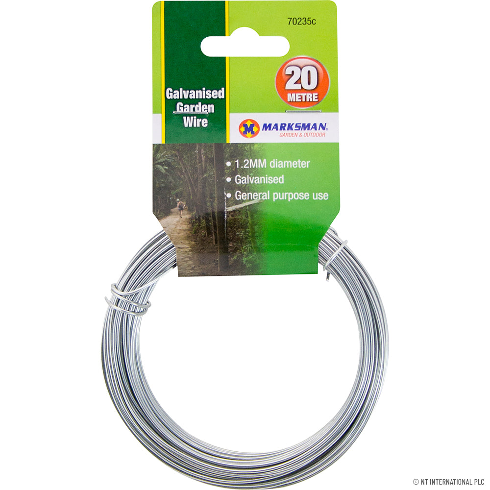 Fil de jardin galvanisé durable 1,2 mm x 20 m pour une utilisation extérieure polyvalente.