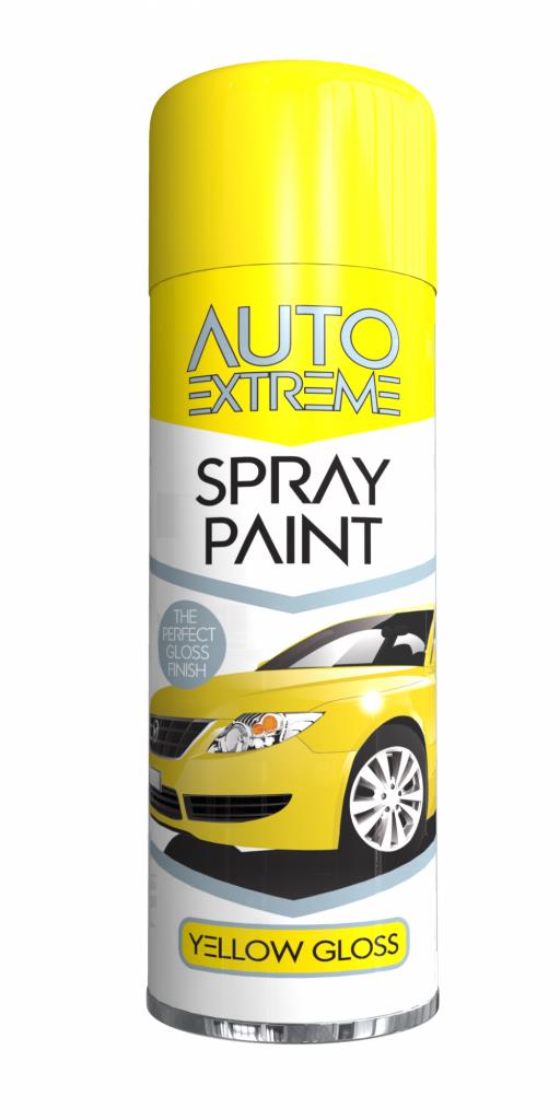 Peinture en aérosol brillante jaune AX -