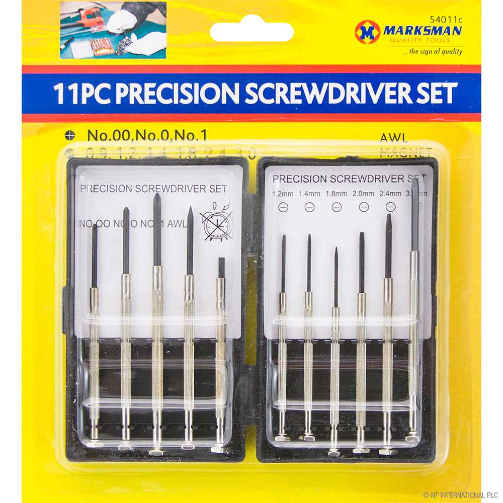 Jeu de tournevis de précision 11 pièces – Outils essentiels pour l'électronique et les petites réparations