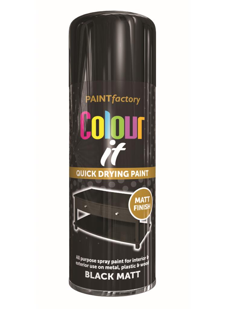 COLOUR IT - Peinture en bombe noir mat 400ml