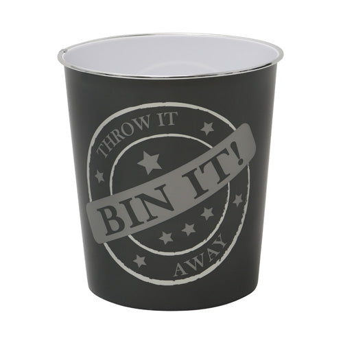 Corbeille à papier en plastique Bin It - Noire : Solution de rangement élégante et durable.