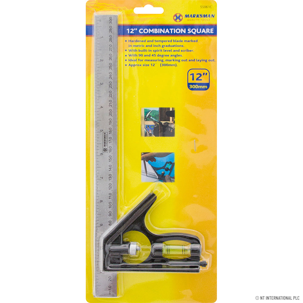 Équerre combinée 12 po / 30 cm – Niveau pour des mesures précises