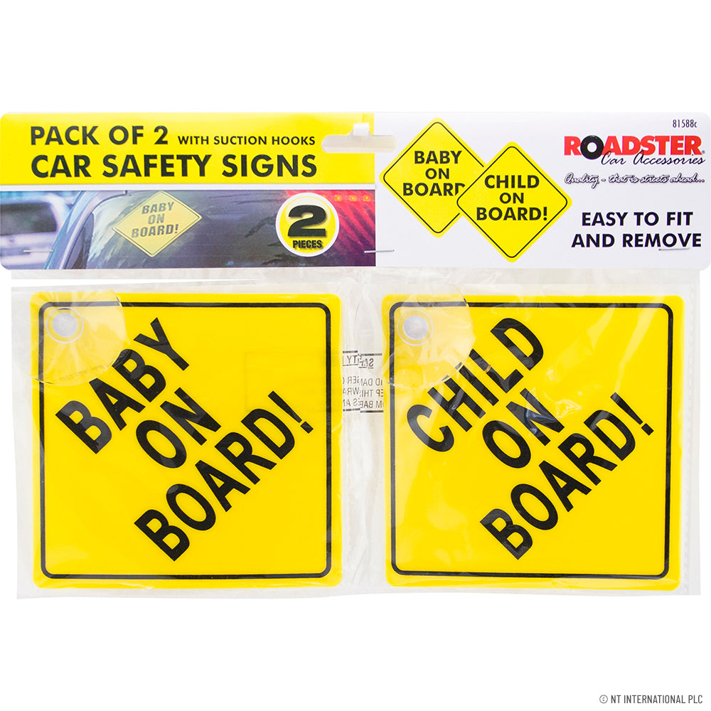 Améliorez la sécurité routière avec les 2 pancartes de sécurité à bord pour voiture - Jaunes.